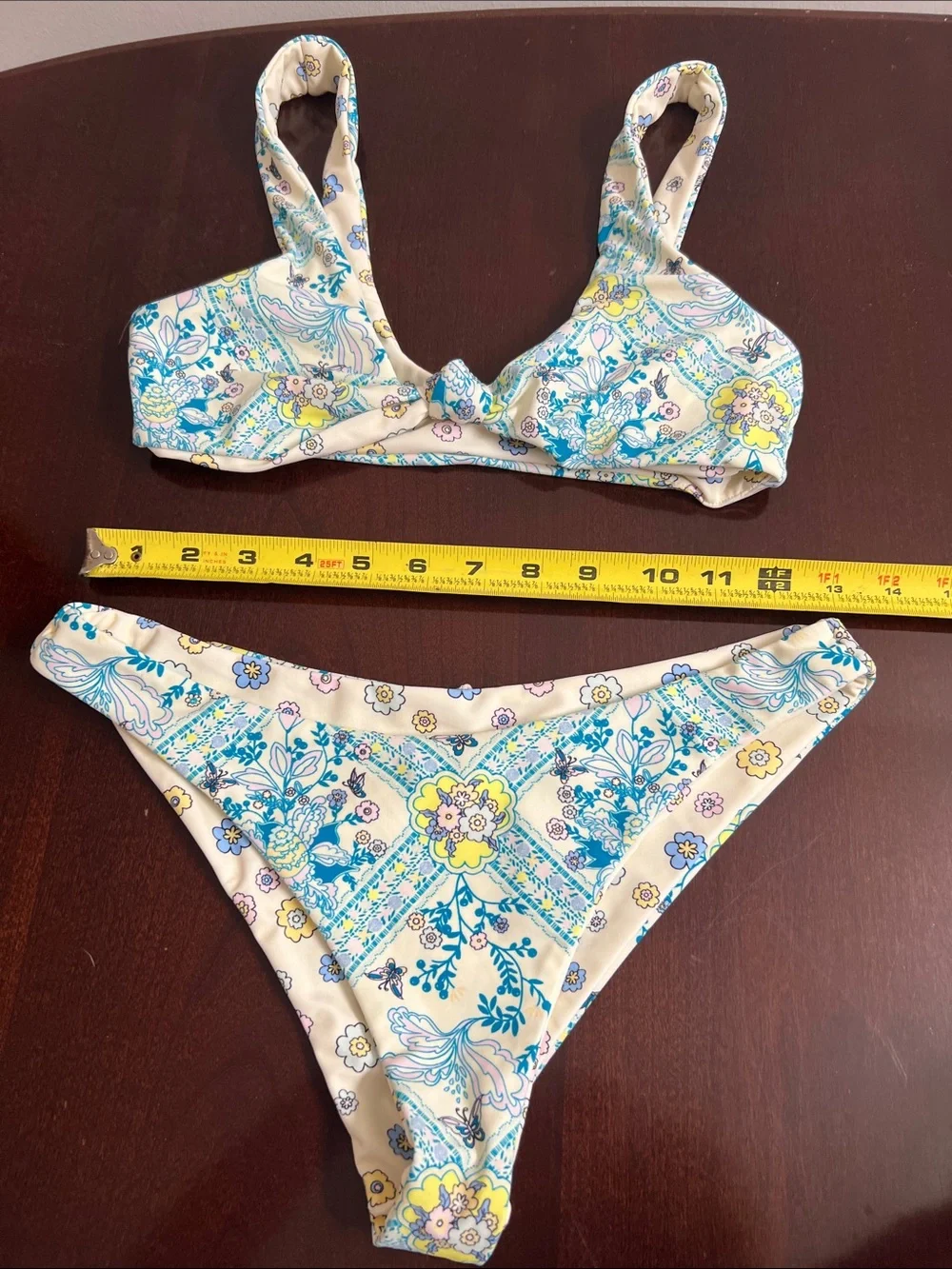 🌞 Cabana Del Sol NWT Reversible Floral Print 3 Piece Bikini Set women size S